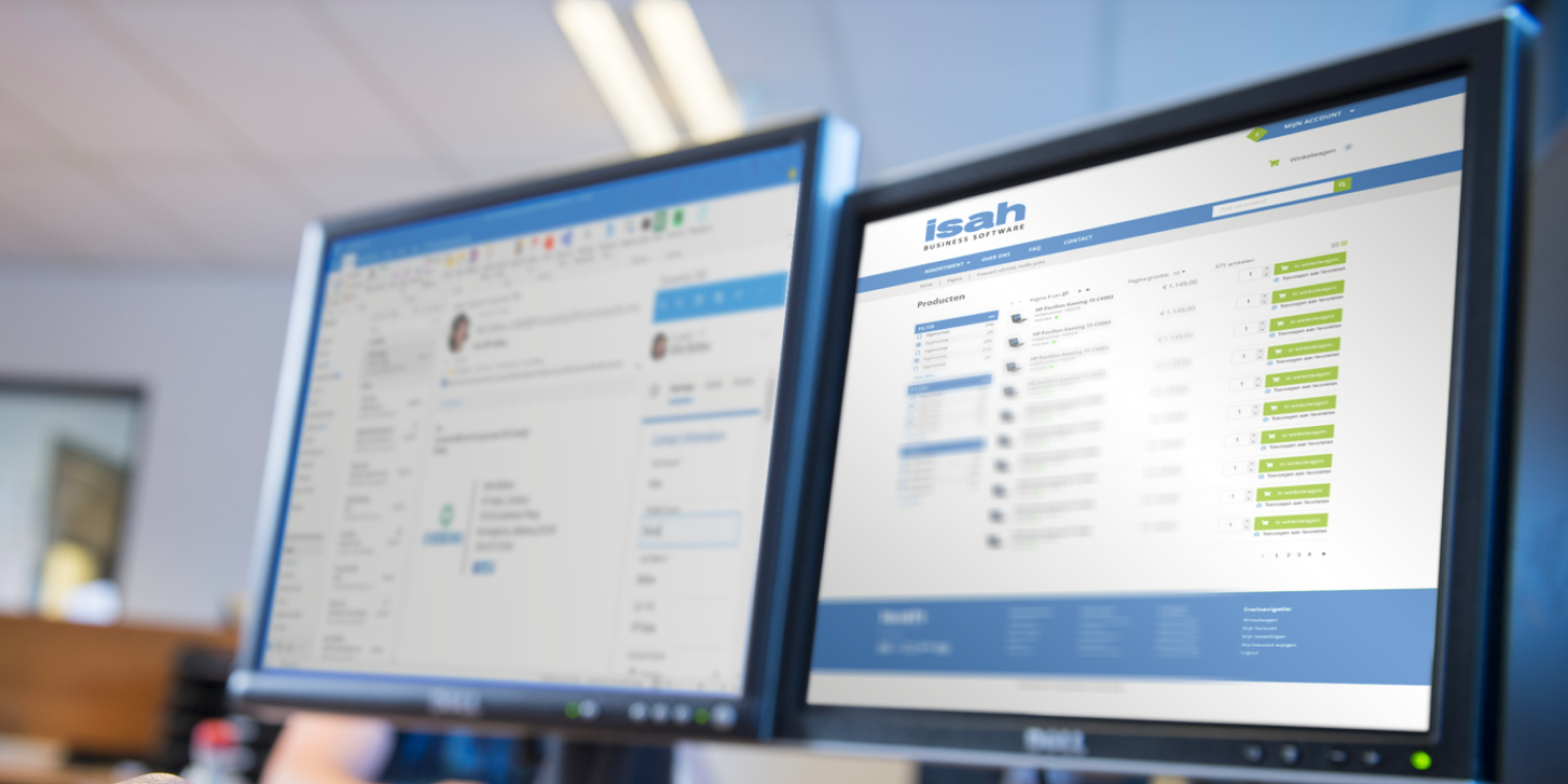 Die Business Software von Isah läuft auf dem Bildschirm